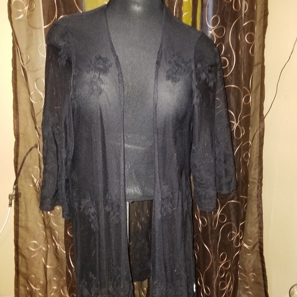 Torrid Tops - Torrid plus size 2/3 black lace kimono